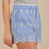 Embroidered Cotton Shorts