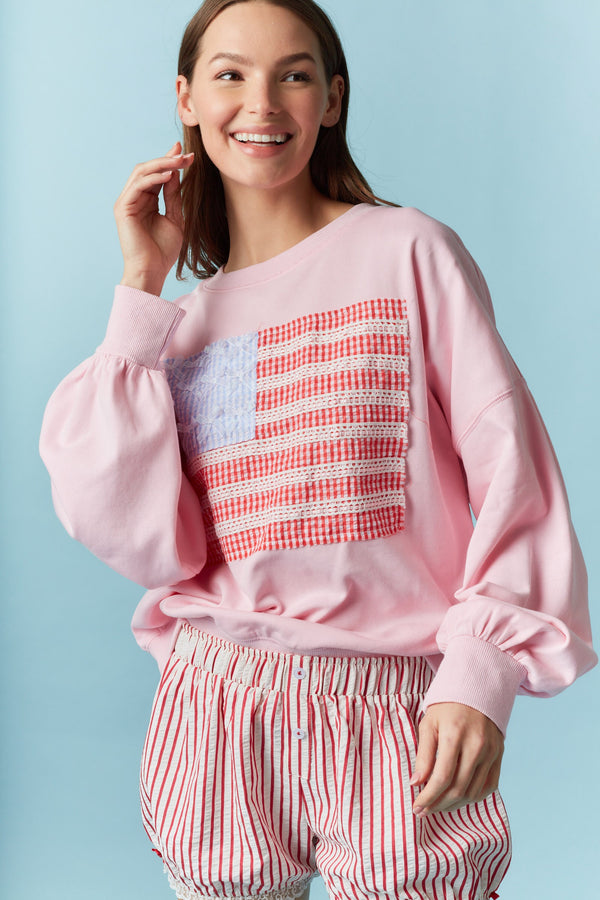 Striped Lace Trim Detail Bloomer Shorts