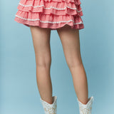 Red Gingham Mini Skirt