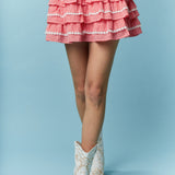 Red Gingham Mini Skirt