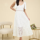 Lace Sheer Strap Midi Dress