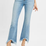 The Gracie High Rise Crop Bootcut Fray Hem Jeans