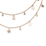Metal Layered Star Charm Necklace