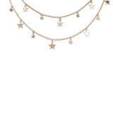 Metal Layered Star Charm Necklace