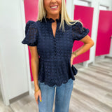 All Eyes on You Eyelet Top