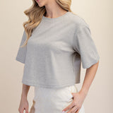 Round-neck Dropped Shoulder Knit Top