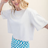 Round-neck Dropped Shoulder Knit Top