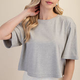 Round-neck Dropped Shoulder Knit Top