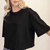 Round-neck Dropped Shoulder Knit Top