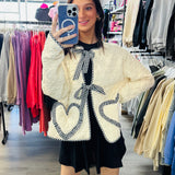 Heartfelt Quilted Heart Gingham Jacket