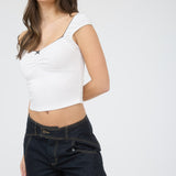 Contrast Bow Detail Top