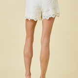 Embroidered High Waisted Double Pleated Shorts | Shorts