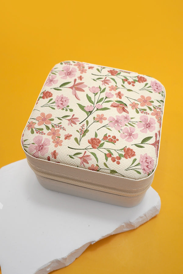Jewelry Organizer Travel Box Case | Floral
