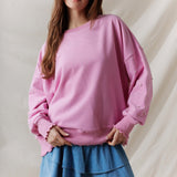 Pearl Studs Long Sleeves Top With Lettuce Rib