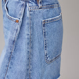 The Rebecca Medium Wash Side Insert A-line Shorts