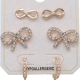 Metal Assorted Bow Tie Earrings