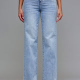 The Hillary| Medium Light Clean Stretch Classic Straight | HIDDEN DENIM