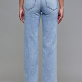 The Hillary| Medium Light Clean Stretch Classic Straight | HIDDEN DENIM
