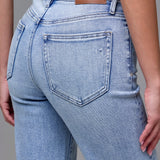 The Hillary| Medium Light Clean Stretch Classic Straight | HIDDEN DENIM