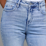 The Hillary| Medium Light Clean Stretch Classic Straight | HIDDEN DENIM