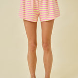 Sunny Side Contrast Drawstring Wasitband Shorts