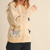 Dog Knit Sweater Cardigan Custard Cream
