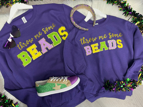 Throw Me Some Beads Mardi Gras Sweatshirt