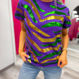 All That Glitters Tiger Stripe Top