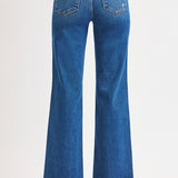 The Baylor Denim | Tummy Control Mid Rise Ankle Straight Fray Hem | RISEN