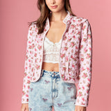 Rose Quilted Ruffle Jacket