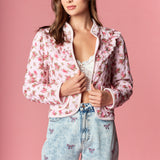 Rose Quilted Ruffle Jacket