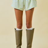 Sunny Side Striped Terry Lounge Shorts