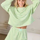 Sunny Side Striped Terry Lounge Shorts