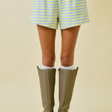 Sunny Side Striped Terry Lounge Shorts
