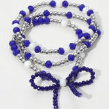 Sports Team Colored Bow Beaded Bracelets