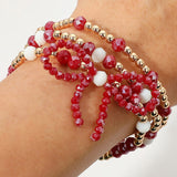 Sports Team Colored Bow Beaded Bracelets