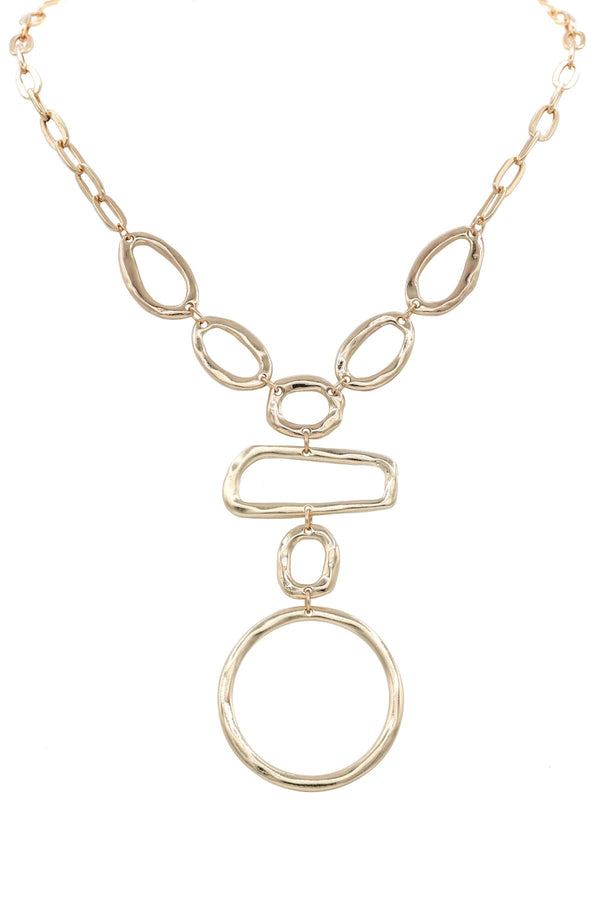 Fun Shape Metal Chain Multi Linked Necklace