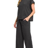 Cotton Slub Short Sleeve Tee & Long Pants Set
