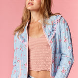 In My Dreams Floral Quilted Ruffle Jacket