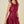 Wine Suede Sleeveless Ruffle Drop Waist Dress with Bow