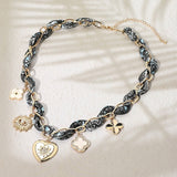 Scarf Necklace with Heart
