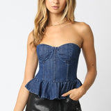Maia Denim Tube Top