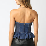 Maia Denim Tube Top