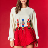 Nutcracker Embroidery Appliques Sweatshirt
