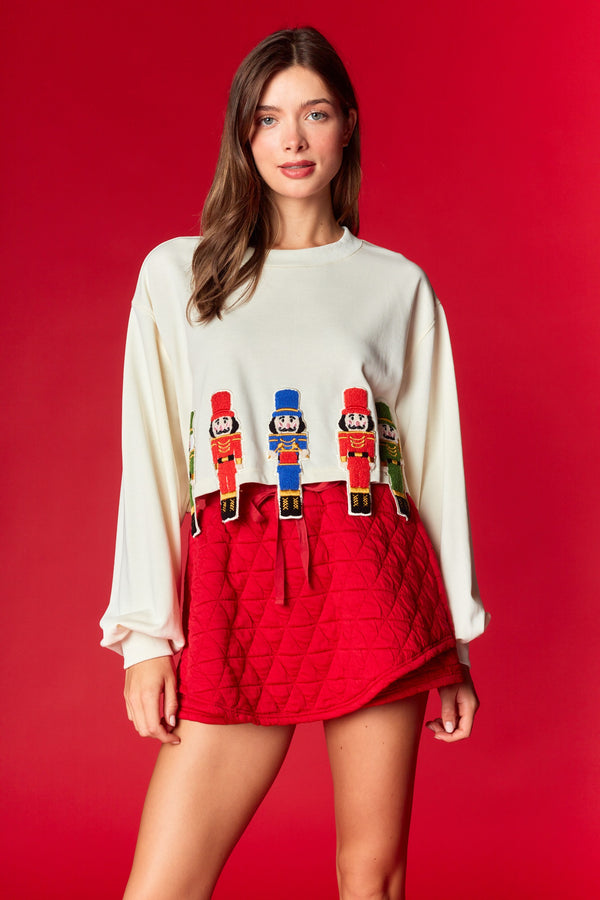 Nutcracker Embroidery Appliques Sweatshirt