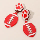 Football Paw Gameday Drop Earrings
