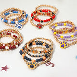 Game Day Paw Beaded Stretch Bracelets