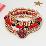 Game Day Paw Beaded Stretch Bracelets