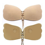 Backless Strapless Adhesive Lace-up Wing Bra