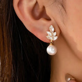 Glass Crystal Cluster & Teardrop Pearl Earrings | 80E61999